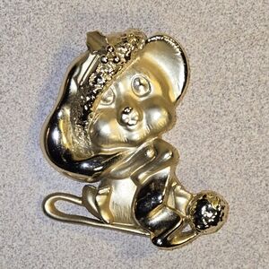 Whimsical Gold-Tone Mouse Brooch 2 Inch